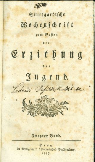 Stuttgardische Wochenschrift der Erziehung der Jugend  I  IV Band | antikvariat - detail knihy