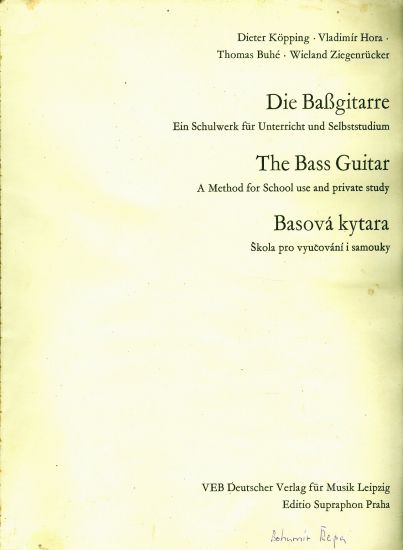 Basova kytara  Skola pro vyucovani i samouky - Kopping D Hora V Buhe T Ziegenrucker W | antikvariat - detail knihy