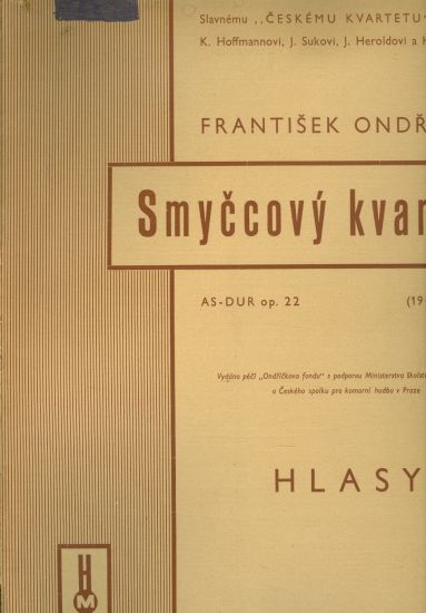 Smyckovy kvartet As  Dur op 22 Hlasy - Ondricek Frantisek | antikvariat - detail knihy