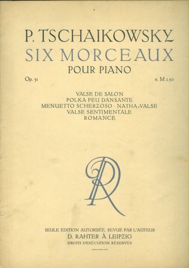Six Morceaux Pour Piano - Tschaikowsky P | antikvariat - detail knihy