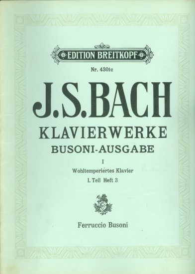 Klavierwerke Busoni  Ausgabe II Wohltemperiertes Klavier Band I Teil Heft 31 - Bach J S | antikvariat - detail knihy