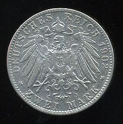2 Marka 1902 D Bavorsko Otto - A7557 | antikvariat - detail numismatiky
