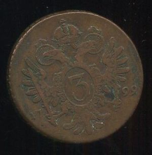 3 Krejcar 1799B Uhry Frantisek II - B7282 | antikvariat - detail numismatiky