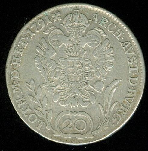 20 Krejcar 1791B Uhry Leopold II - A8915 | antikvariat - detail numismatiky