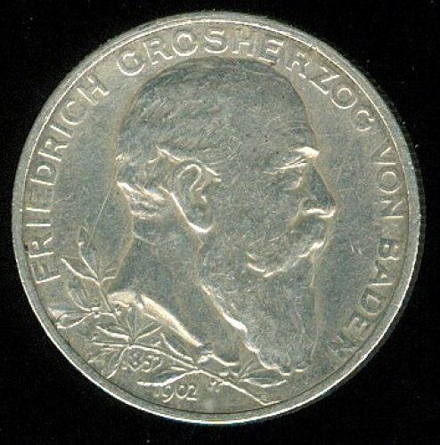 2 Marka 1902 Baden Friedrich I - A8922 | antikvariat - detail numismatiky