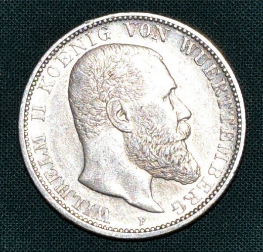 2 Marka 1902 F Wurttemberg Wilhelm II - C210 | antikvariat - detail numismatiky