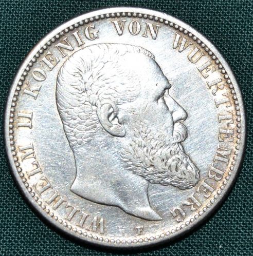 2 Marka 1904 F Wurttemberg Wilhelm II - A8976 | antikvariat - detail numismatiky