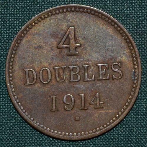 4 Doubles 1914 H Guernsey George V - A9093 | antikvariat - detail numismatiky