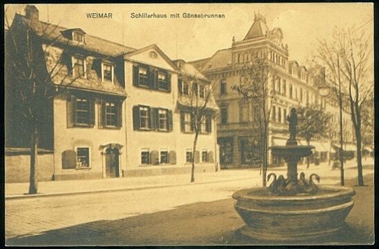 Weimar  Schillerhaus mitGansebrunnen | antikvariat - detail pohlednice