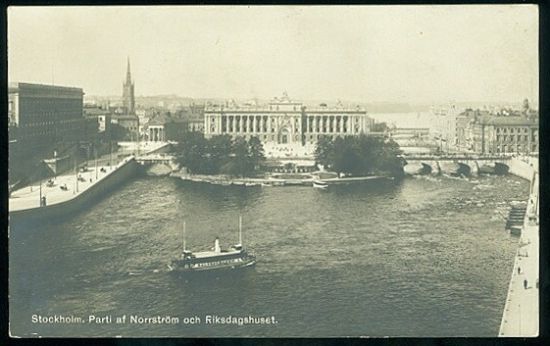 Stockholm | antikvariat - detail pohlednice