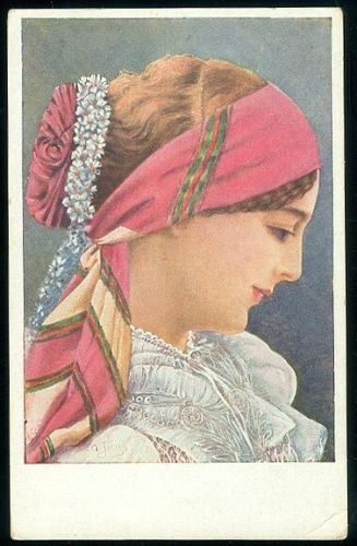 Divka v kroji  A Jiras | antikvariat - detail pohlednice
