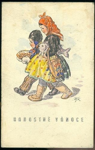 Radostne Vanoce  M Fischerova Kvechova | antikvariat - detail pohlednice