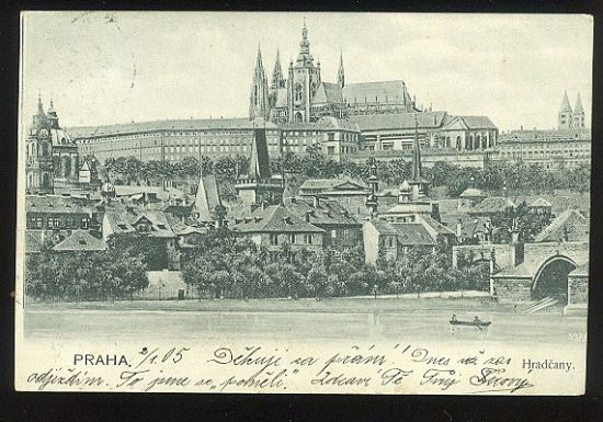 Praha  Hradcany | antikvariat - detail pohlednice