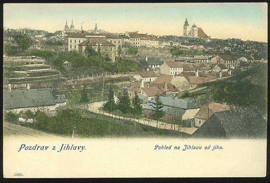 Pozdrav z Jihlavy Pohled na Jihlavu od jihu | antikvariat - detail pohlednice