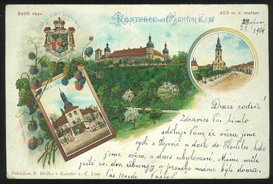 Kostelec nad Cernymi Lesy | antikvariat - detail pohlednice