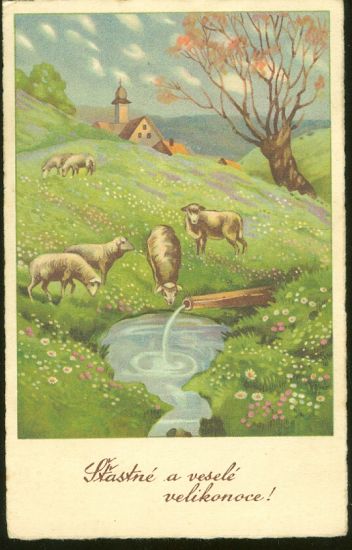 Stastne a vesele velikonoce | antikvariat - detail pohlednice