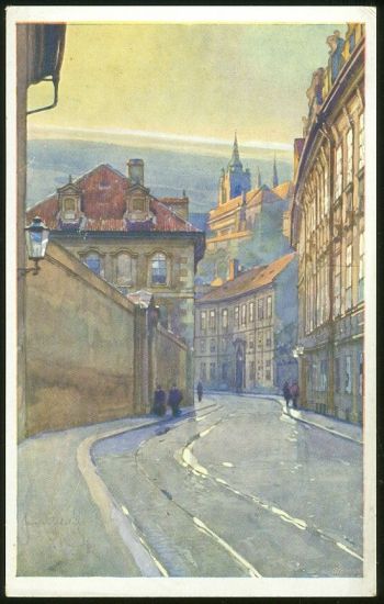 Praha Valdstynska ulice  J Setelik | antikvariat - detail pohlednice