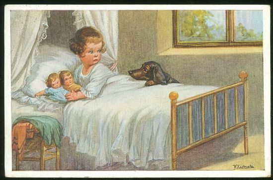 Dite a pes | antikvariat - detail pohlednice