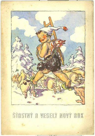 Stastny a vesely novy rok | antikvariat - detail pohlednice