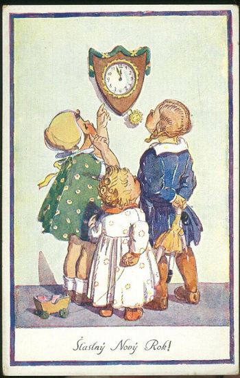 Stastny Novy Rok - Fischerova  Kvechova Marie | antikvariat - detail pohlednice