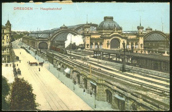 Dresden  Hauptbahnhof | antikvariat - detail pohlednice