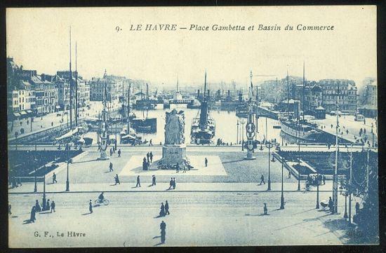 Le Havre  Place Gambetta et Bassin du Commerce | antikvariat - detail pohlednice