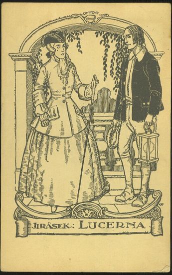 Jirasek Lucerna - kresba J Wenig | antikvariat - detail pohlednice