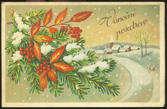 Vanocni pozdrav | antikvariat - detail pohlednice