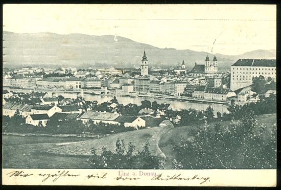 Linz a Donau | antikvariat - detail pohlednice
