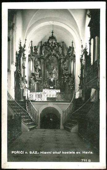 Porici n Sazavou Hlavni oltar sv Havla | antikvariat - detail pohlednice