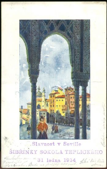 Slavnost v Seville  Sibrinky sokola teplickeho 1914 | antikvariat - detail pohlednice