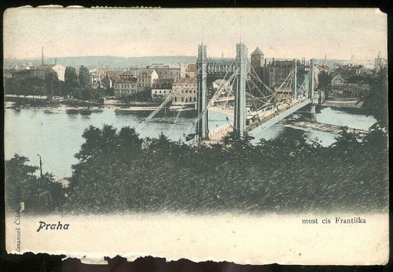 Praha  most cis Frantiska | antikvariat - detail pohlednice