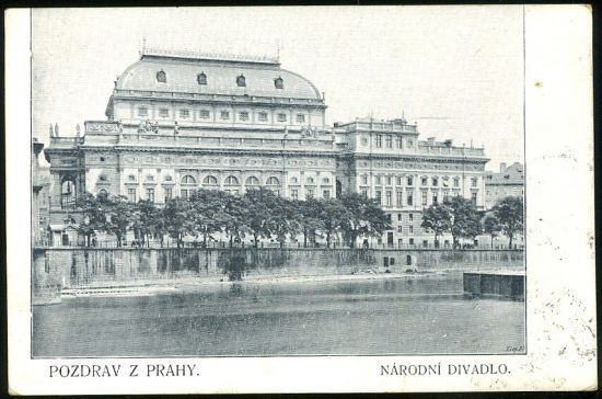 Praha  Narodni divadlo | antikvariat - detail pohlednice