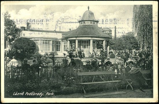 Lazne Podebrady  Park | antikvariat - detail pohlednice