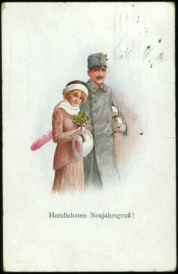 Herzlichen Neujahrsgruss | antikvariat - detail pohlednice