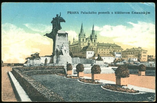 Praha Palackeho pomnik s klasterem Emazskym | antikvariat - detail pohlednice
