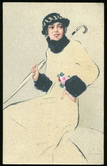 Dama | antikvariat - detail pohlednice