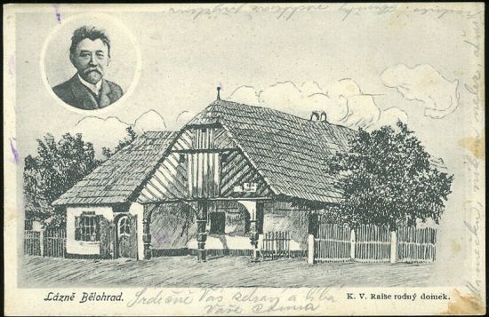 Lazne Belohrad  rodny domek K V Raise | antikvariat - detail pohlednice