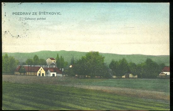 Pozdrav ze Stetkovic  Celkovy pohled | antikvariat - detail pohlednice