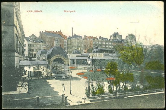 Karlsbad  Stadtpark | antikvariat - detail pohlednice