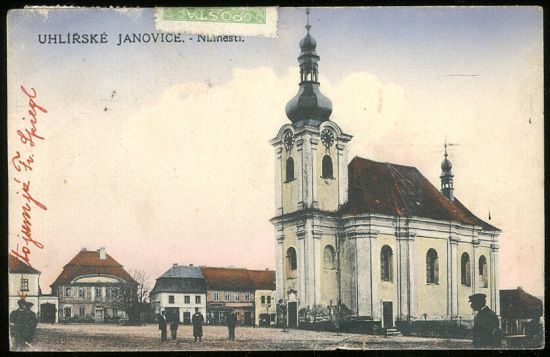 Uhlirske Janovice  namesti | antikvariat - detail pohlednice