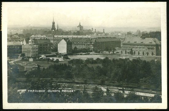 Pardubice celkovy pohled | antikvariat - detail pohlednice