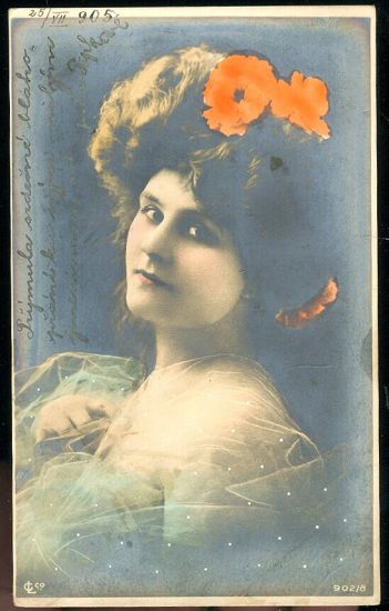 Dama s vlcim makem | antikvariat - detail pohlednice