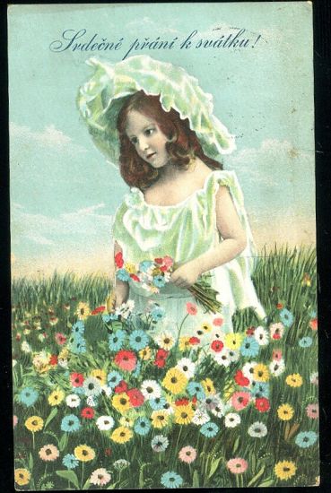 Srdecne prani k svatku | antikvariat - detail pohlednice