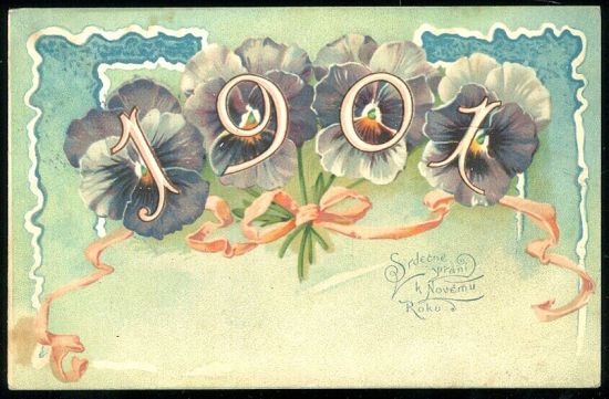 Srdecne prani k Novemu roku 1901 | antikvariat - detail pohlednice