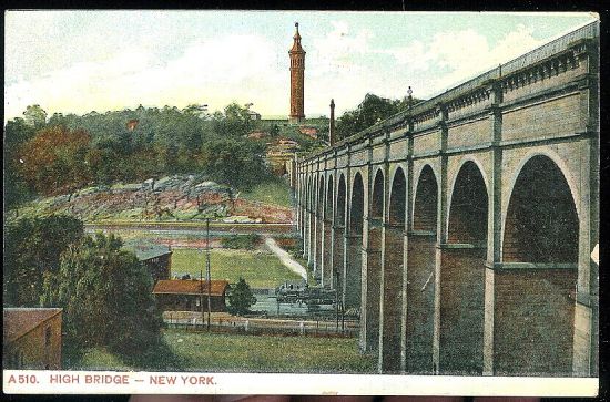 High Bridge New York parni vlak | antikvariat - detail pohlednice