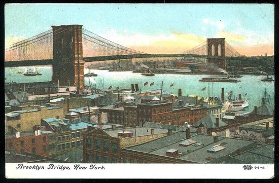Brooklyn Bridge New York | antikvariat - detail pohlednice