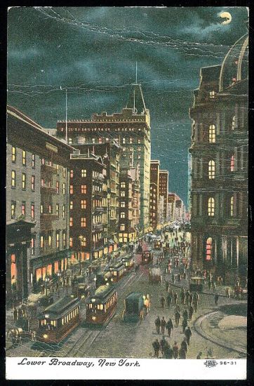 Lower Broadway New York | antikvariat - detail pohlednice