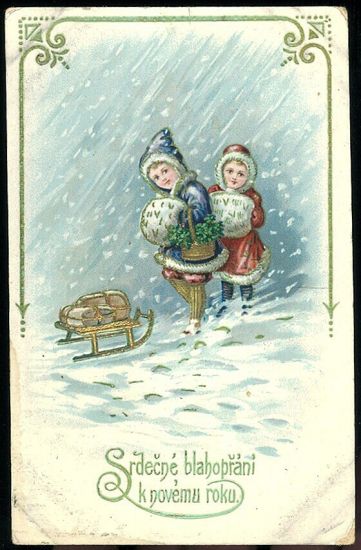 Srdecne blahoprani k novemu roku | antikvariat - detail pohlednice