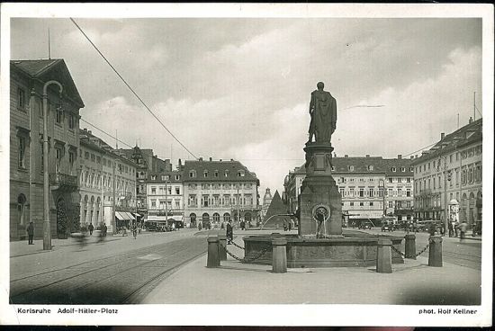 Karlsruhe Adolf Hitler Platz | antikvariat - detail pohlednice